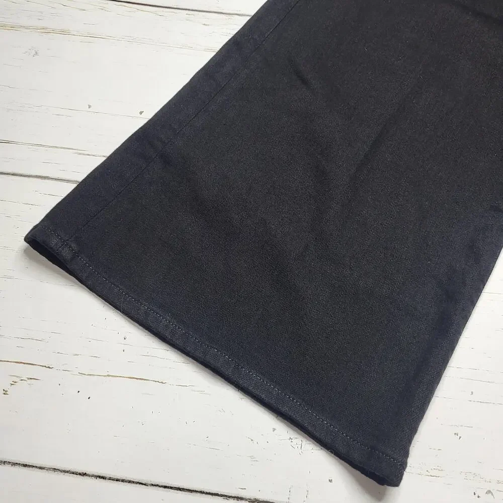 J Crew Denim Trouser‎ Jeans Wide Leg Black Semi Stretch High Rise Minimalist 28